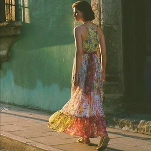 Anthropologie Malibu Floral Maxi Dress size 12